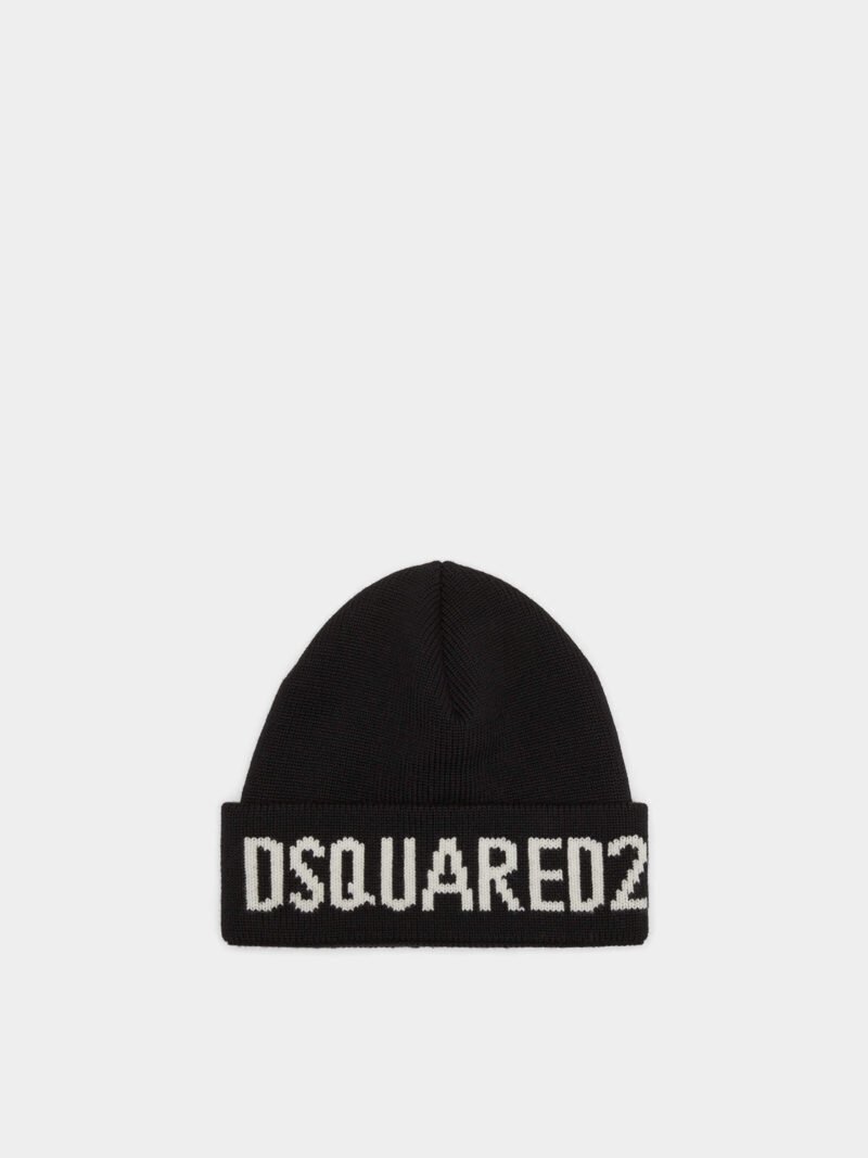 DSQUARED2 KNIT BEANIE BLACK