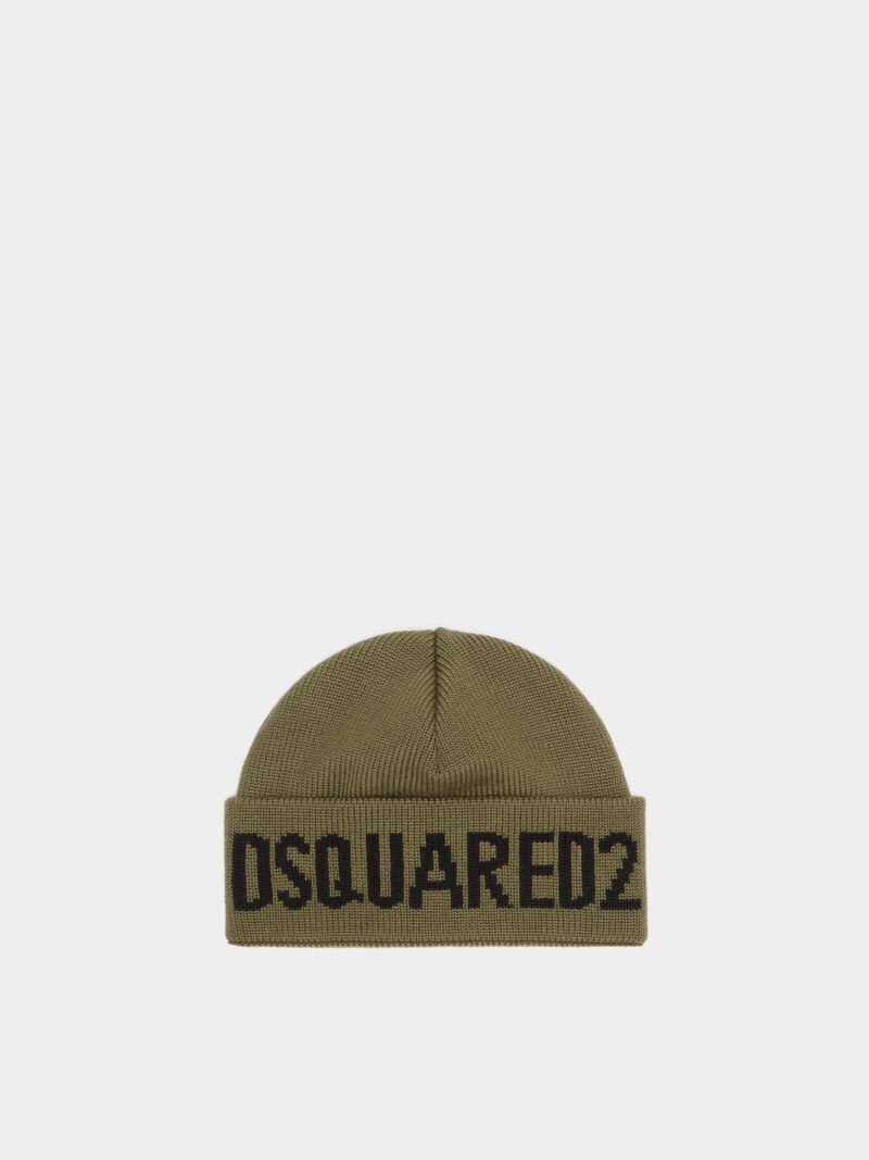 DSQUARED2 KNIT BEANIE  GREEN