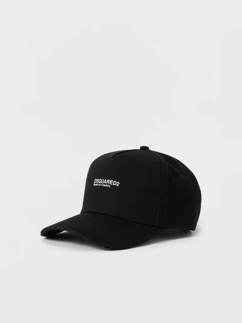 Dsquared2 Black White Gabardine Baseball Cap
