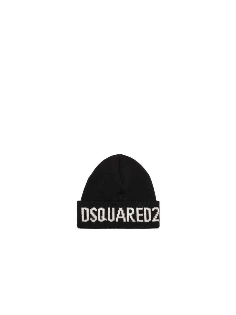 Wool beanie with Dsquared2 logo